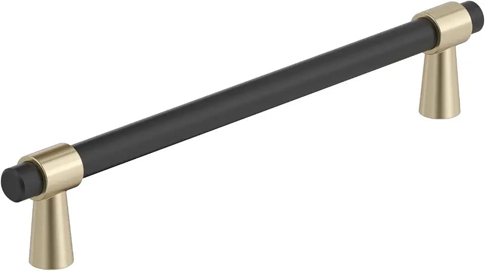 Amerock 6-5/16" Mergence Matte Black/Golden Champagne Drawer Pull