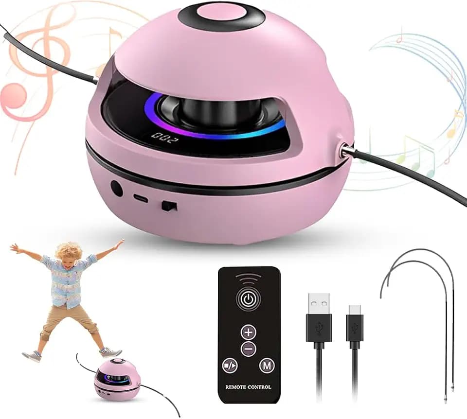 Elektronisches Springseil, Intelligente Springseilmaschine mit Fernbedienung, LED Display Zähler, 10 Stufen Geschwindigkeit, Bluetooth Musik, Sportgeräte für Kinder und Erwachsene