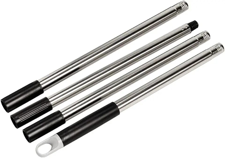 Long Handle 4 Section Stainless Steel Pole Heavy-Duty Push Broom Brush Pole Replacement (4 Section Poles-25mm)
