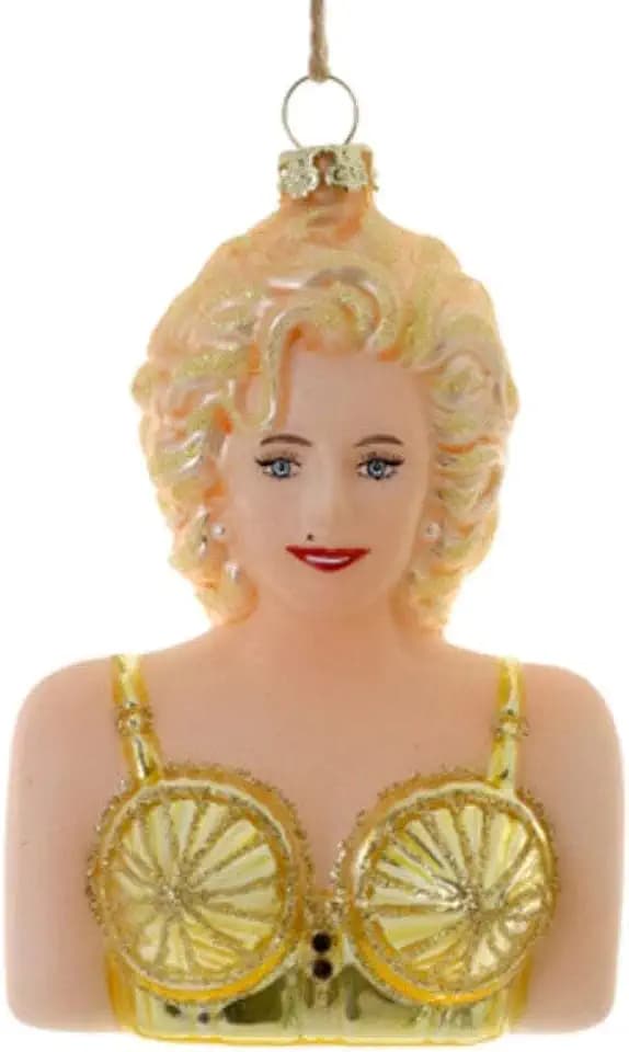 Cody Foster & Co - Madonna Glass Blown Ornament, Gold,red