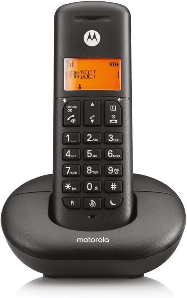 Motorola Voice - E201 Digitales Schnurlostelefon, Anrufüberwachung, Fernzugriff, Bitte-Nicht-stören-Taste, Freisprecheinrichtung, Schwarz