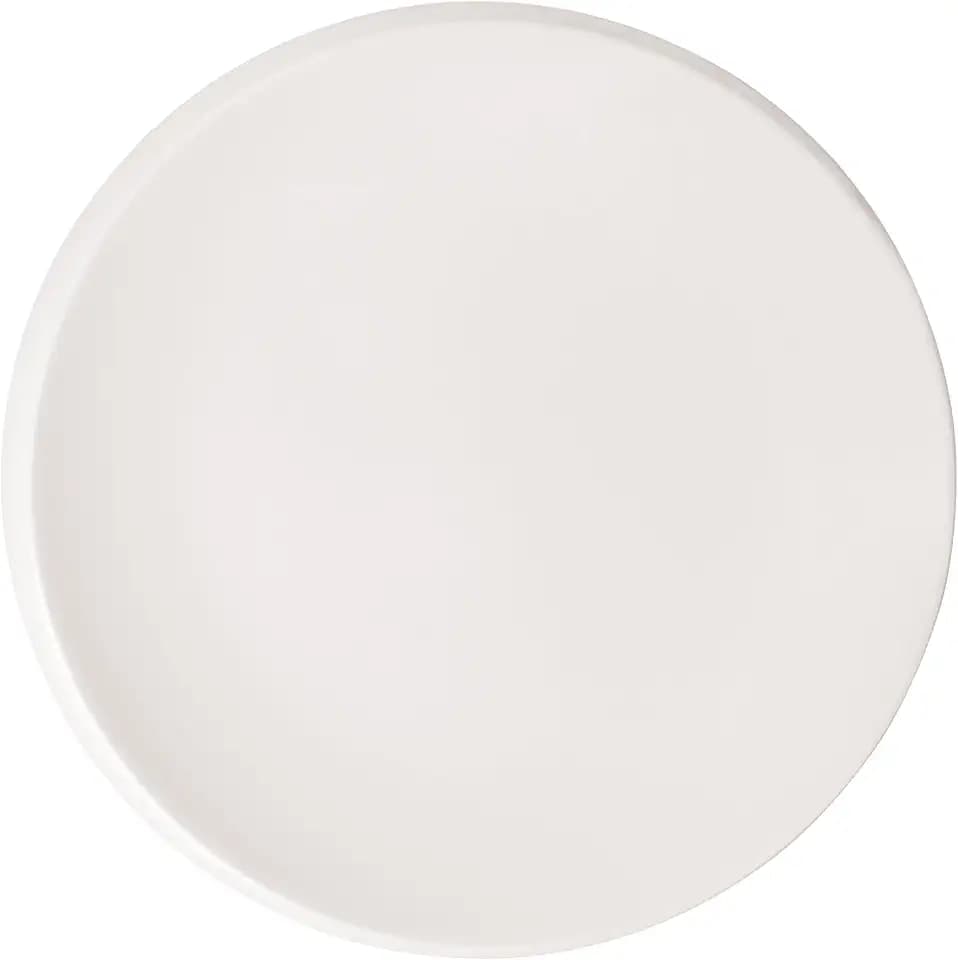 Villeroy & Boch NewMoon Collection Breakfast Plate, Modern Plate for Breakfast, Brunch, Desserts, Premium Porcelain, Dishwasher Safe, 9.5 in, Rich, Creamy White