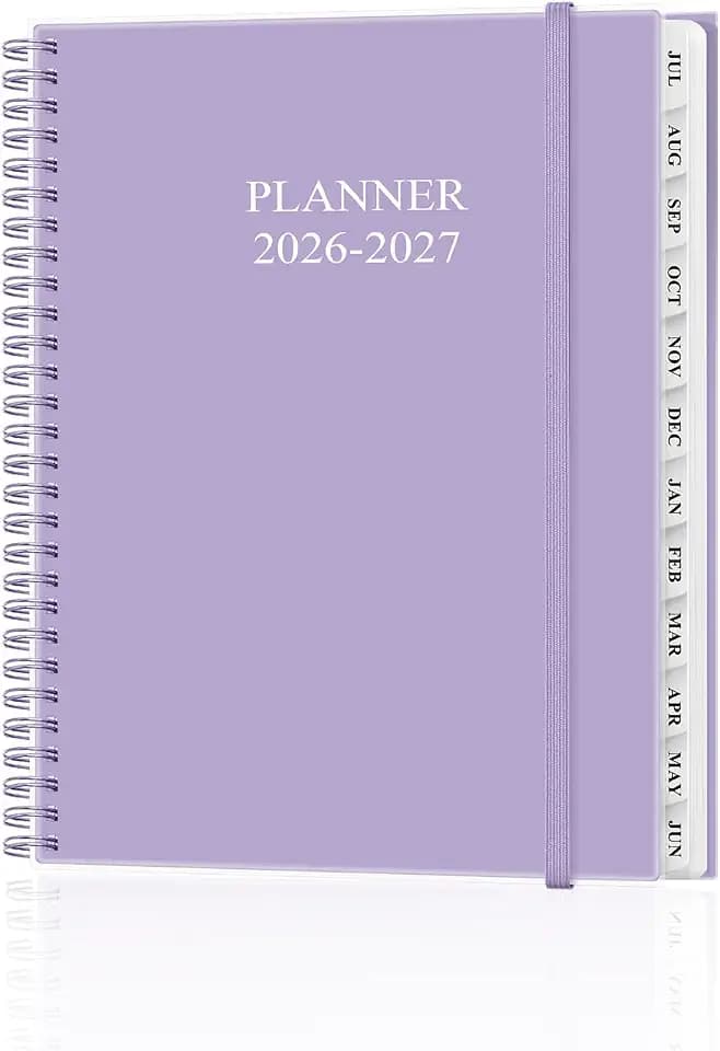 Planner 2026-2027, Academic Planner, Planner Weekly and Monthly, Jul 2026 - Jun 2027, Agenda with Inner Pocket, Elastic Band, 8.5" x 11", Purple
