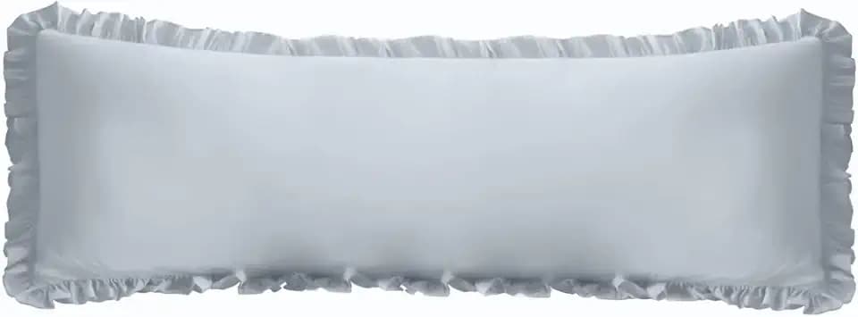 QSH Light Blue Ruffle Body Pillow Cover 20x54 inches,Zipper Closure 1 Pack,Farmhouse French Country Shabby Body Pillow Sham Vintage Soft and Luxury Microfiber Pillowcases
