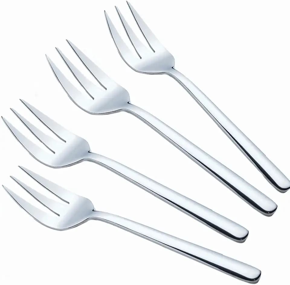 4-Packs Serving Platters Forks Stainless Steel Buffet 9 inch Utensils Cake Butter Pastry Servers (4 pcs serving forks)