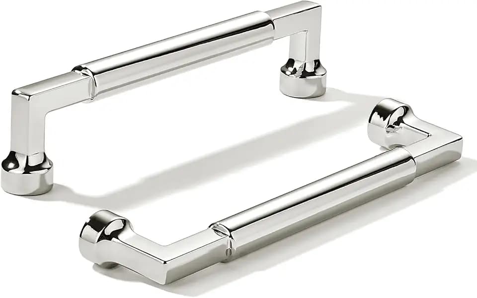 khtumeware 10-Pack 5-Inch(128mm) Polished Nickel Cabinet Pulls,Heavy-Duty Solid Handles for Kitchen Cabinets, Cupboards, Drawers and Bathroom Hardware