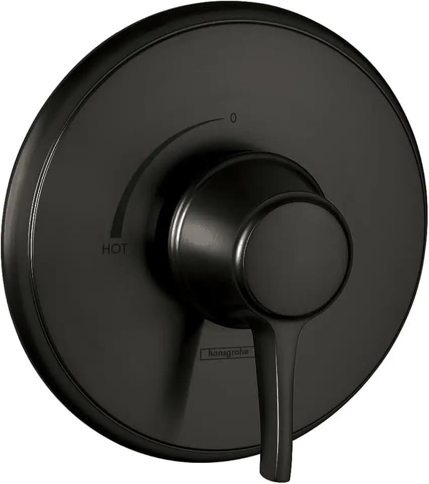 hansgrohe Ecostat Classic -Handle -inch Wide Pressure Balance Shower Valve Trim in Matte Black, 15404671