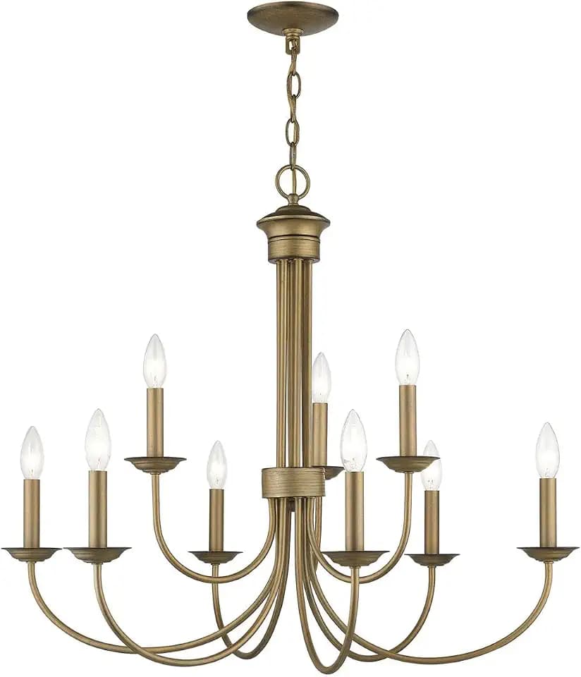 Livex Lighting 42687-48 Estate Chandelier, Antique Gold Leaf