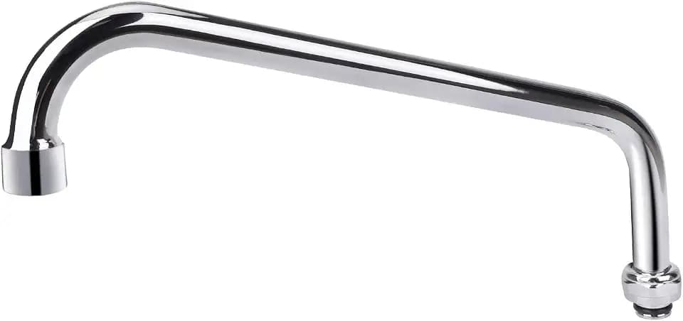 Swivel Swing Nozzle Spout 12 Inch Replacement Kit for Commercial Kitchen Sink Faucet Stainless Steel Add-on Spout Fits for 2 or 3 Bay Compartment Sinks, Chrome Finish (M25*1.25mm)