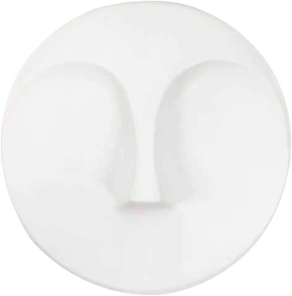 Howard Elliott Collection Ceramic Face Wall Vase, Contemporary Matte White Glaze Decorative Accent, Water-Holding Vase, Ready to Hang Wall Decor, 10H x 10W x 3D, Matte White