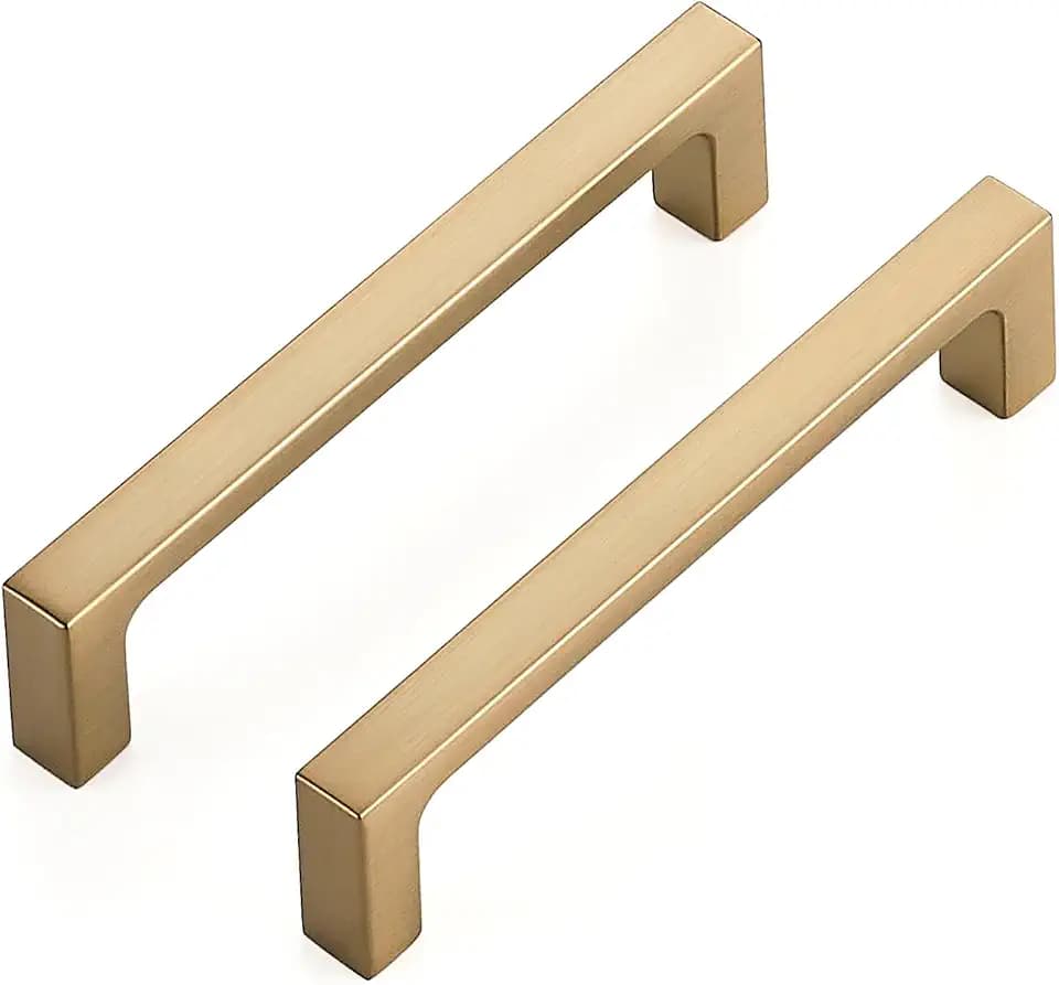 Ravinte Champagne Bronze Kitchen Square Cabinet Handles 4 Inch 30 Pack