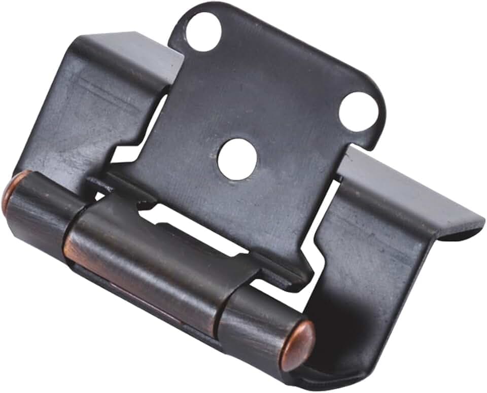 Hickory Hardware P5710F-VB-10B Self Closing Semi-Concealed Hinge 1/2 Inch Overlay - Full Wrap with 170° Opening Face Frame - Cabinet Hardware Hinge - Easy Installation Vintage Bronze Finish 10 Pairs