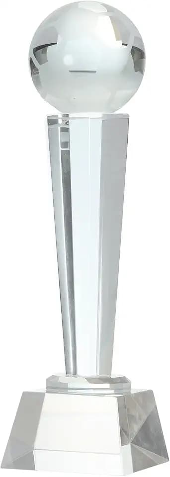 MECCANIXITY Crystal Glass Trophy, Champions Award for Desktop Table Decor Sports Competition Paperweight