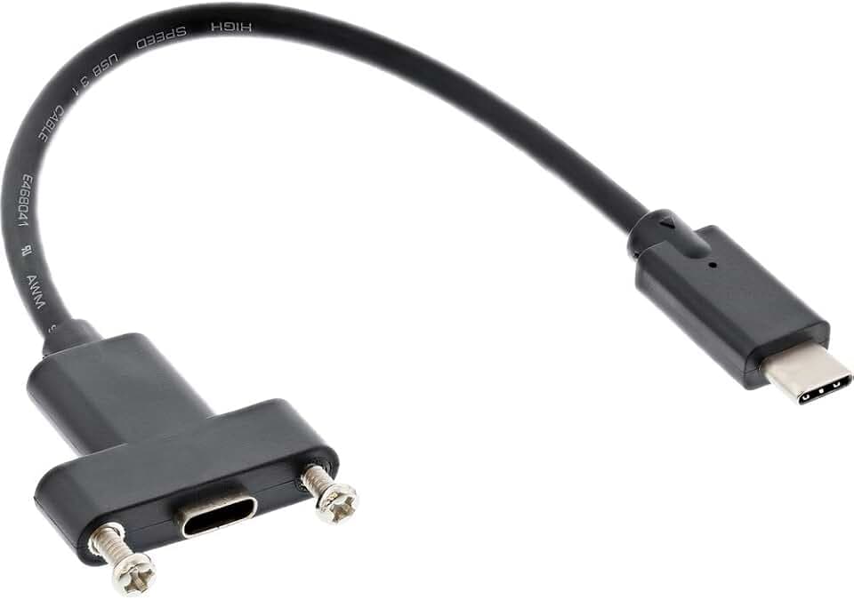 InLine 33441G USB 3.1 Adapterkabel, Stecker C auf Einbaubuchse C, 0,2m