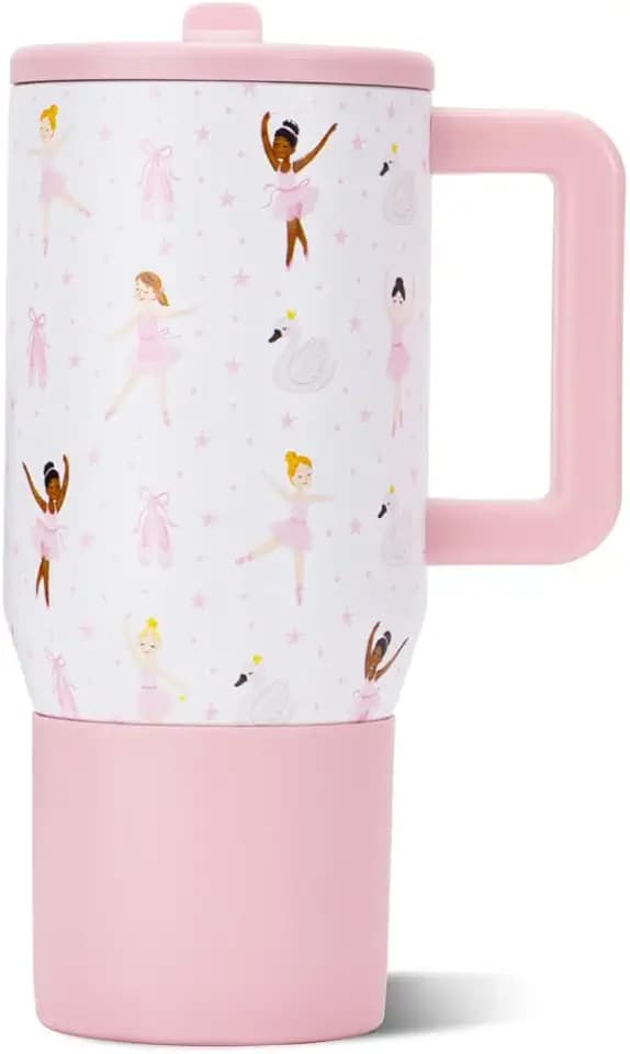 HydroJug Traveler 20oz Kids Insulated Tumbler with Handle, Ballerina