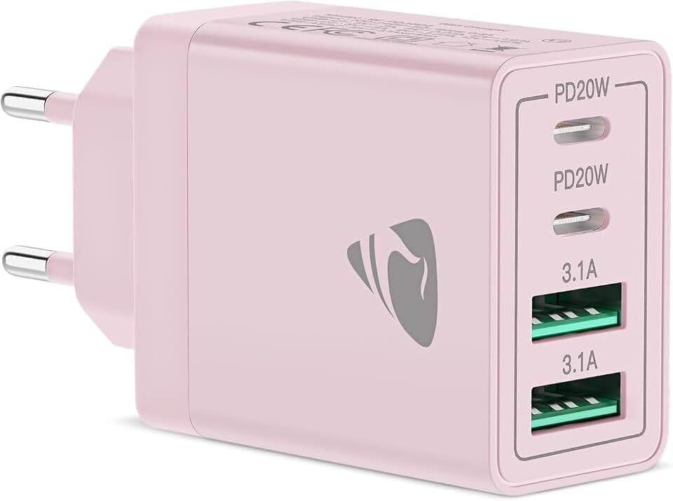 USB C Ladegerät,4-Ports Netzteil mit Intelligent QC USB-A und USB-C Power Adapter,40W Schnellladegerät Mehrfach Ladegerät für iPhone 15 Plus 14 Pro Max 13 12 11 SE XS XR 8 7 6,Samsung,Handy