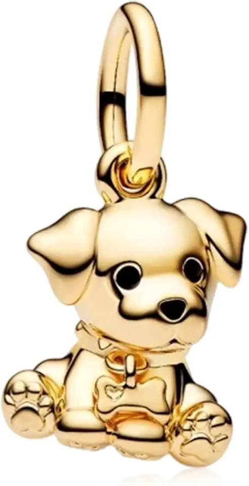 S925 Dog Charm 14K Gold Plated, Pet, Jewelry Gift, Birthday Anniversary Christmas Mothers Valentine's Day, Couple Family Friend, Bracelets and Necklaces Pendant Dangle Charm Women