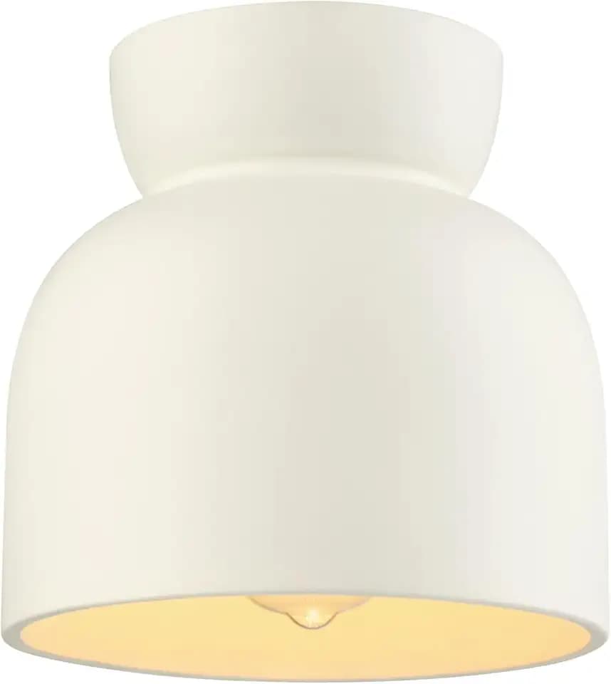Globe Electric 66000149 1-Light Flush Mount Ceiling Light, Cannoli Cream, Ceramic Effect Shade, Kitchen, Home Improvement, Hallway, Front Door, Entry, Dimmable