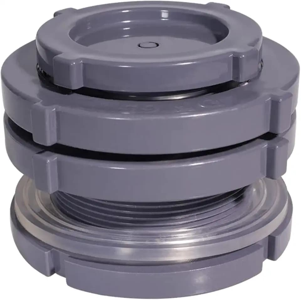 Ququyi 3 Inch PVC Bulkhead Water Tank Connector Adapter Fitting with Plugs Thru-Bulk Pipe Fitting for Rain Barrels, Aquariums, Ponds(Set of 1)