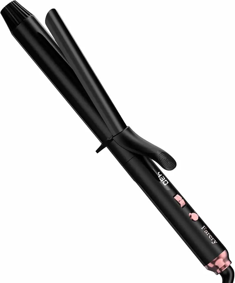 Farery Long Barrel Curling Iron 1 1/4 inch, 1.25 Inch Curling Iron for Long Hair, Infused Argan Oil & Keratin, Lasting Styling, 11 Adjustable Temp, Include Clips & Silicone Pad
