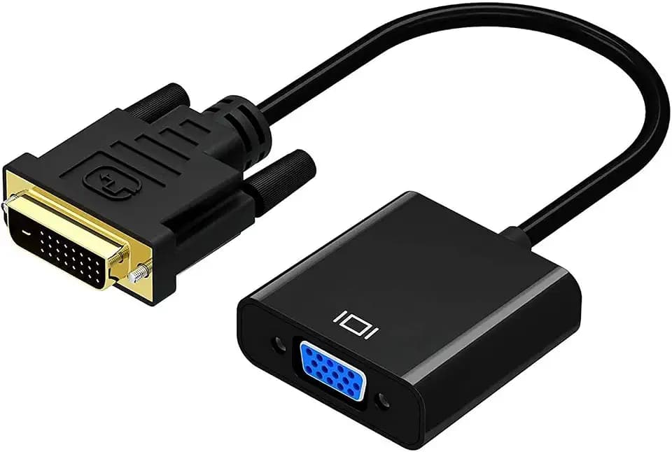 DVI auf VGA Adapter,GANA 1080P Active DVI-D zu VGA Adapter Konverter 24 + 1 Male to Female DVI to VGA Adapterkabel unterstützen 60 Hz 3D für DVI Systemen,Displays,HDTV und Beamer