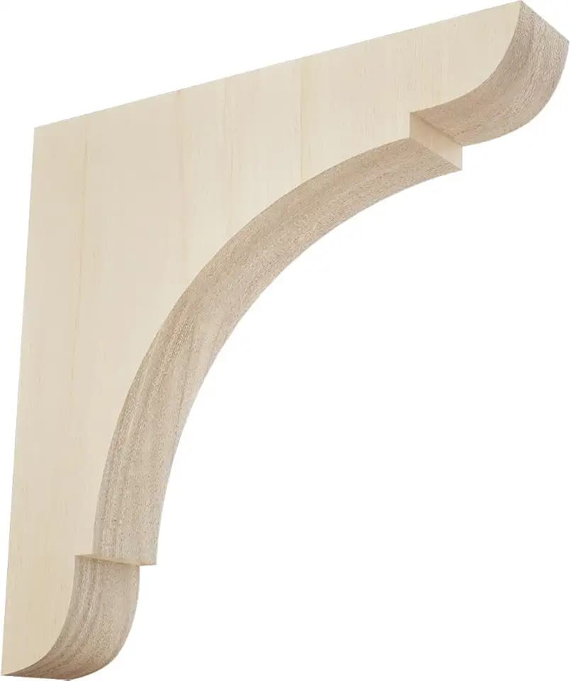 Ekena Millwork BKTW01X10X10OLRW Large Olympic Wood Wood Brackets, 1 3/4"W x 10"D x 10"H , Rubberwood