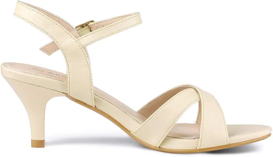 Allegra K Women's Cross Straps Kitten Heel Sandals