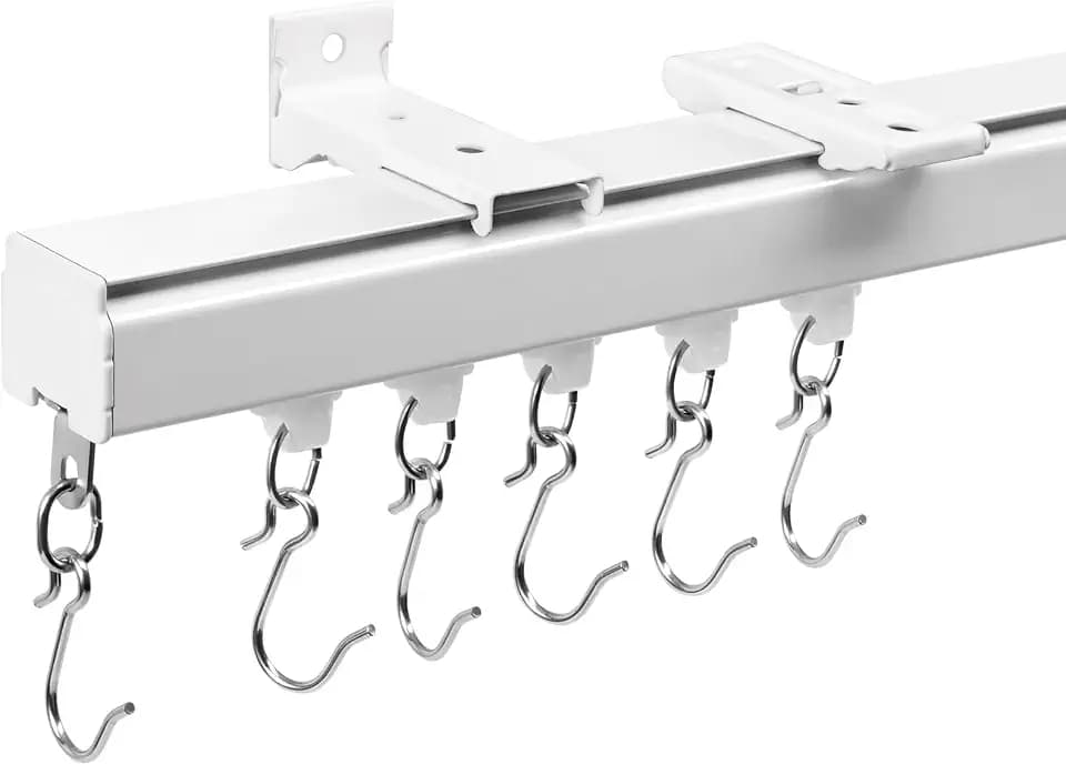 Aluminum Ceiling Curtain Track White 3-6 ft Wall Mount Rail