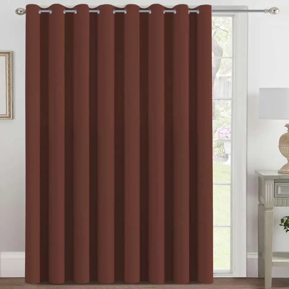 H.VERSAILTEX Blackout Patio Curtains 100 x 84 Inches for Sliding Door Extral Wide Blackout Curtain Panels Thermal Insulated Room Divider - Grommet Top, 7' Tall by 8.5' Wide - Rust