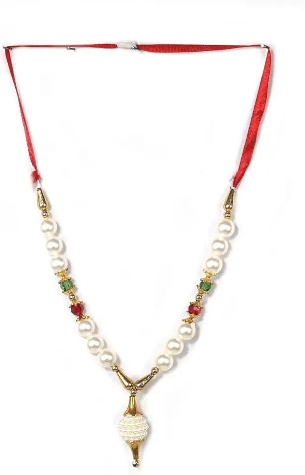 ASHIRWAD 12 inches Artificial Flowers Garlands, Beads Ribbon, Small Big Idol Statue Mala, Indian Pooja Diwali Puja Items, Krishna Decor (12 inches GL-31)