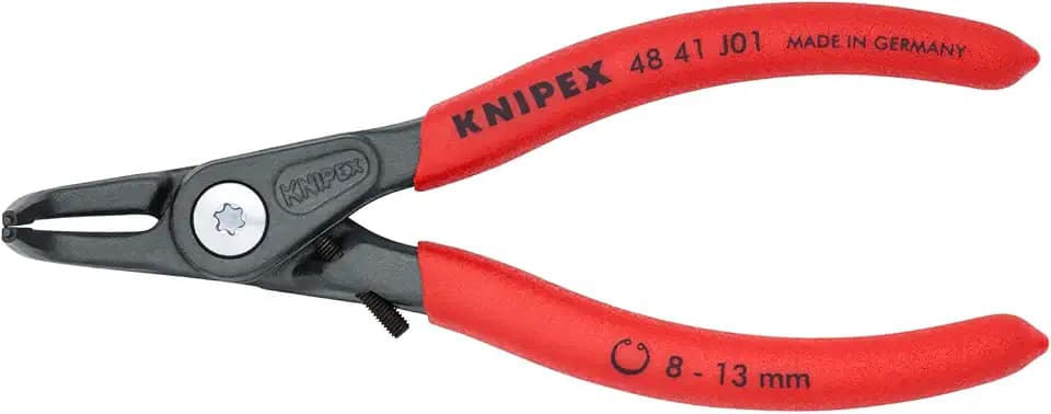 KNIPEX Tools 48 41 J01 Precision Circlip Snap-Ring Pliers with Limiter, Internal 90-Degree Angle