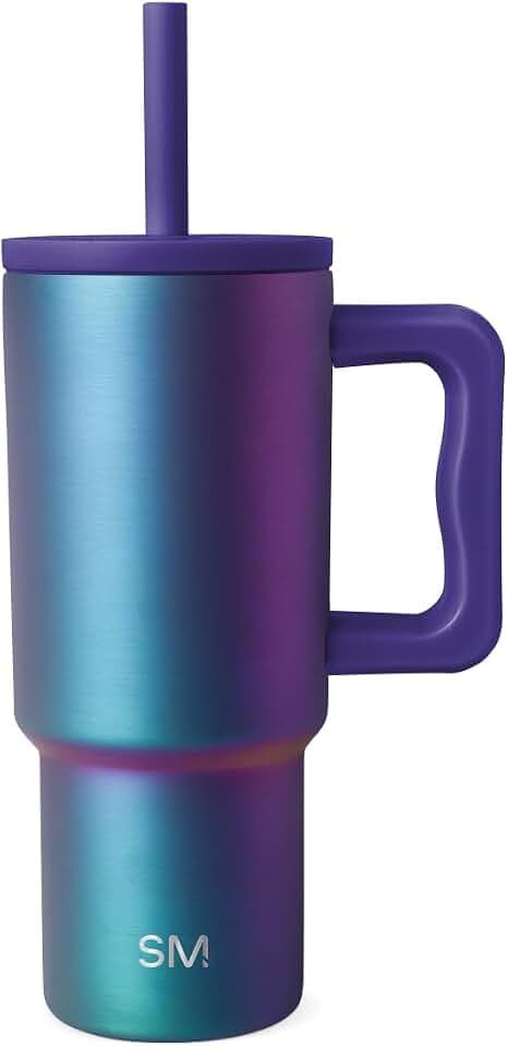 Simple Modern Kids 24 oz Tumbler with Handle and Silicone Straw Lid | Spill Proof and Leak Resistant | Reusable Stainless Steel Bottle | Gift for Kids Boys Girls | Trek Collection | Prism