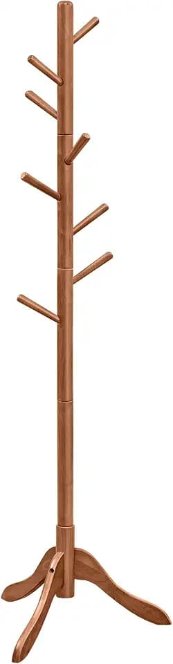 VASAGLE Solid Wood Coat Rack, Free Standing, Tree-Shaped, with 8 Hooks