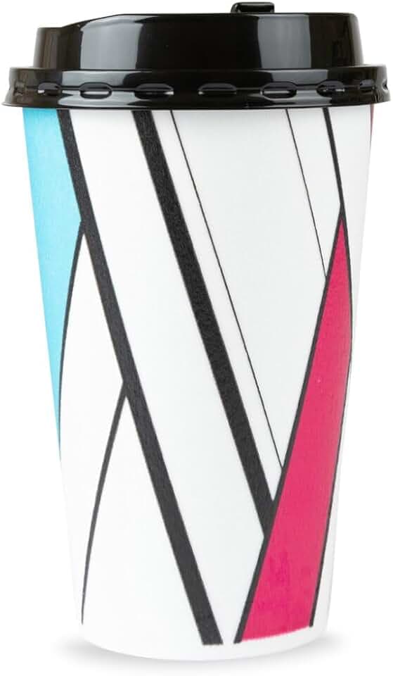 Insulated Paper Cups with Lids - 12 oz - Case Pack of 160 - For Coffee, Tea & To-Go Beverages