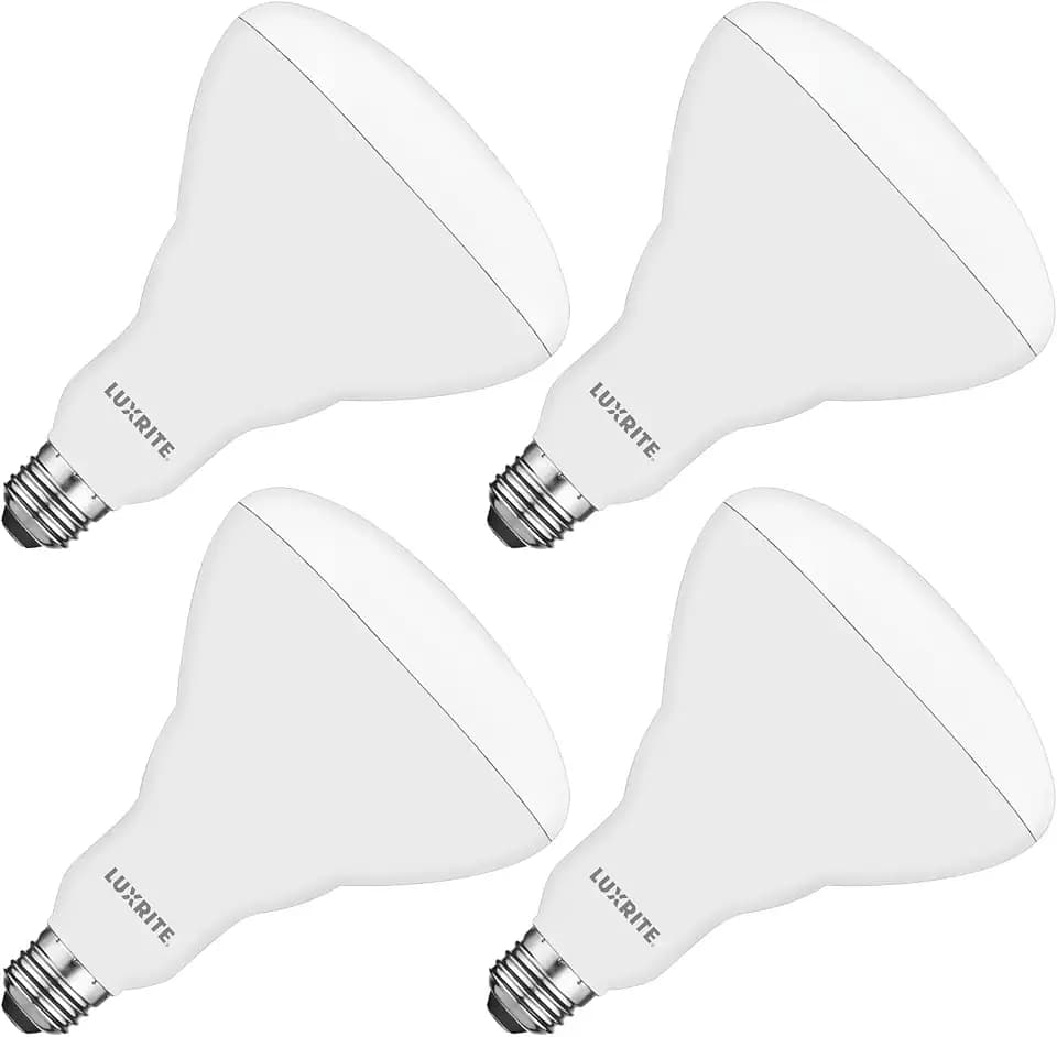 LUXRITE BR40 LED Light Bulbs, 85W Equivalent, 3500K Natural White (4 Pack)