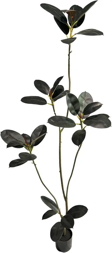 AfanD Artificial Rubber Tree 6ft Tall Indoor Plant