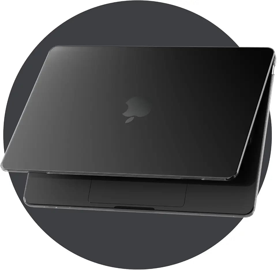 Kristallmatt Hülle kompatibel mit MacBook Air 13 Zoll M5 M4 M3 M2, erschienen 2026 2025 2024 2022, Ultradünne Schutzhülle Harte Case für Mac Air 13,6", Space Schwarz Transparent