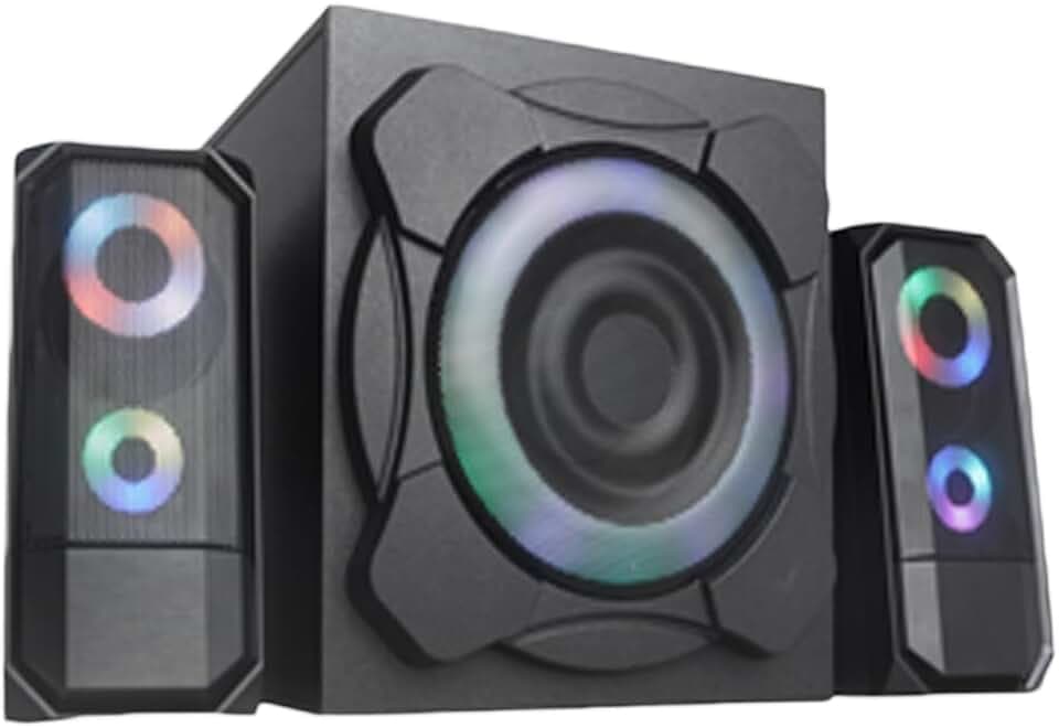 BERSERKER Thor 2.1 Lautsprecher-System, 55W RMS, RGB-Beleuchtung, Bluetooth/USB/AUX, Schwarz