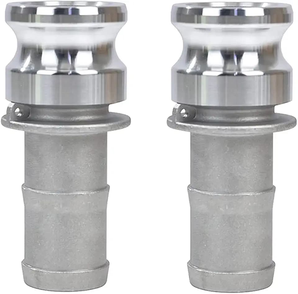 2pk Aluminum 1.5" Camlock Hose Fittings - Type E Cam & Groove, Fittings (Male Adapter x Coupling)