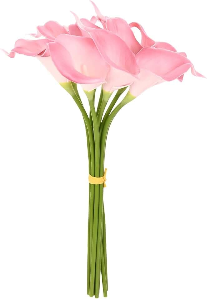 M METERXITY 10-Pack Artificial Calla Lily Flowers 14in, Pink