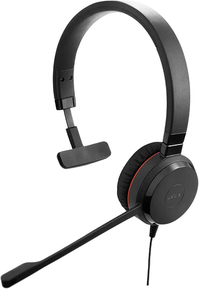 Jabra Evolve 20 SE Mono Headset - Microsoft Zertifizierte Kopfhörer für VoIP Softphone mit passiver Geräuschunterdrückung - USB-C/A - Schwarz