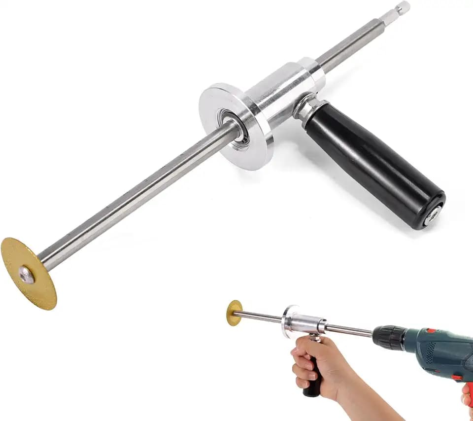 Inside Pipe Cutter, Stainless Steel Plumbing Internal Plastic Hose Cutting Tool with Grit Cutting Wheel & Handle 7" Adjustable Cut Depth Fit for 1.5-8" PVC Pipes