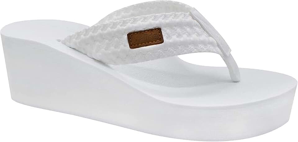 MALIDA Womens Wedge Arch Support Flip Flops Cushion Soft Rubber Midsole Platform Thong Sandals with Rubber Sole