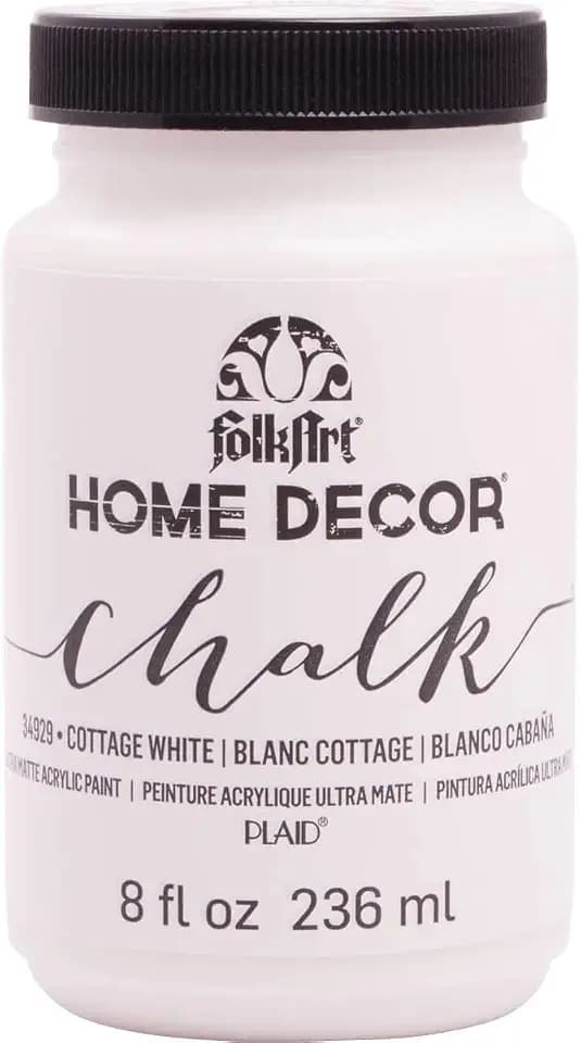 FolkArt Home Decor Chalk Furniture & Craft Acrylic Paint in Assorted Colors, 8 ounce, Cottage White