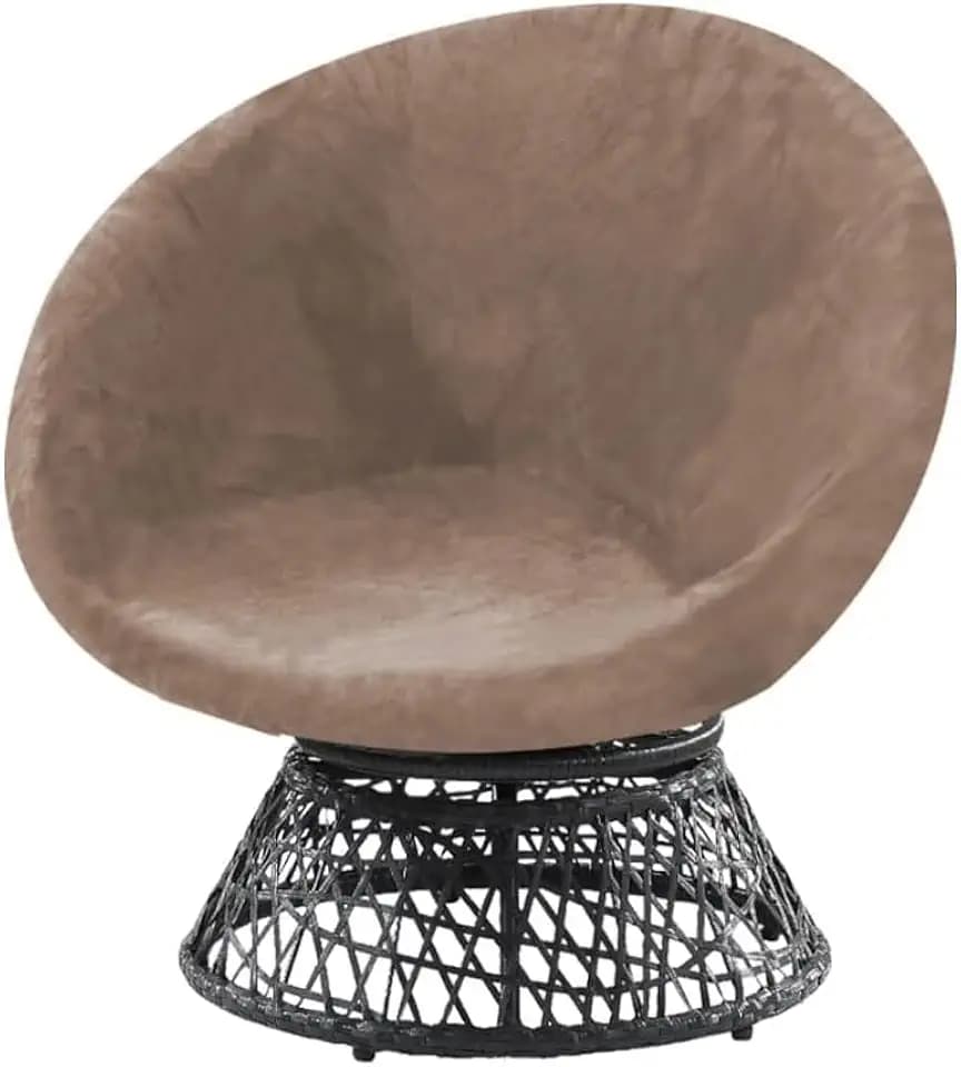 PrinceDeco Velvet Round Saucer Chair Cover Papasan(Cover Only),37-48",Luggage
