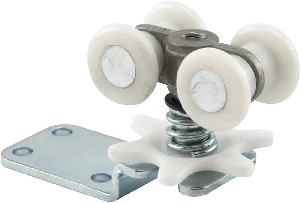 Prime-Line N 6724 Nylon and Steel Pocket Door Sliding Door Roller Assembly with Four Wheels, for Pocket Doors 1 In. to 1-3/4 In. Thick, Steel (Single Pack)