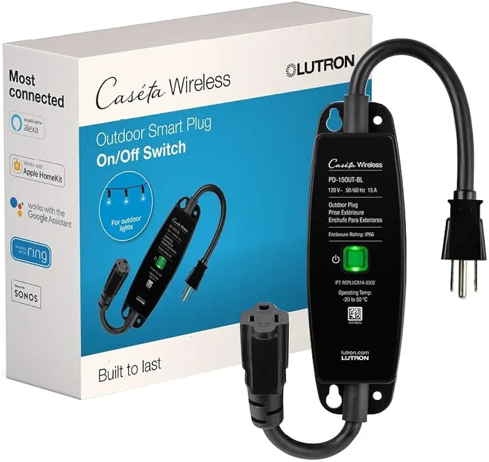 Lutron Caseta Smart Outdoor Plug for Lights and Motors (Smart Hub Required)
