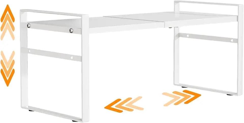 Expandable Cabinet Shelf Organizer Riser for Kitchen Under Sink Countertop