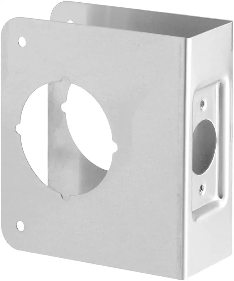 Prime-Line MP10852 Lock and Door Reinforcer, 2-1/8 in. x 2-3/8 in. x 1-3/8 in., Stainless Steel, Single Pack