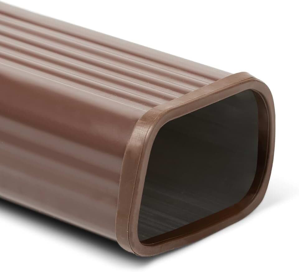 Downspout Finishing Trim | 2" x 3" Downspout End Cap | Covers Sharp Edges | 4-Pack | Brown